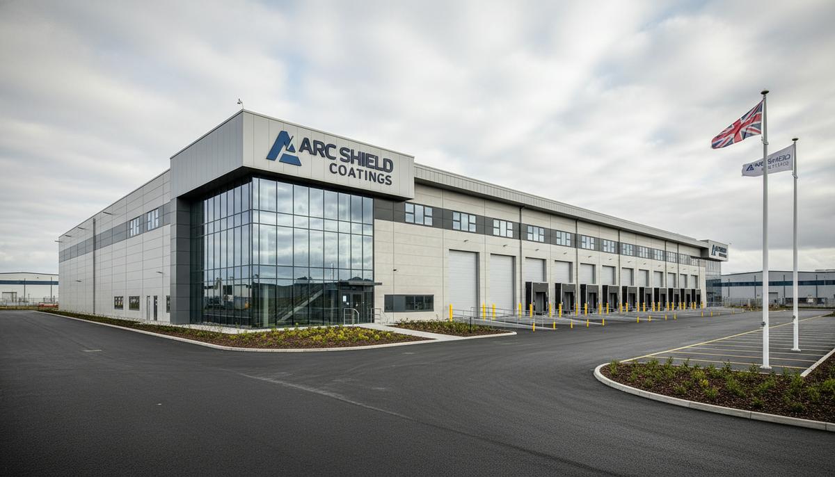 Современное производственное здание нового международного центра CRC Evans в индустриальном парке города Бернли, Великобритания.