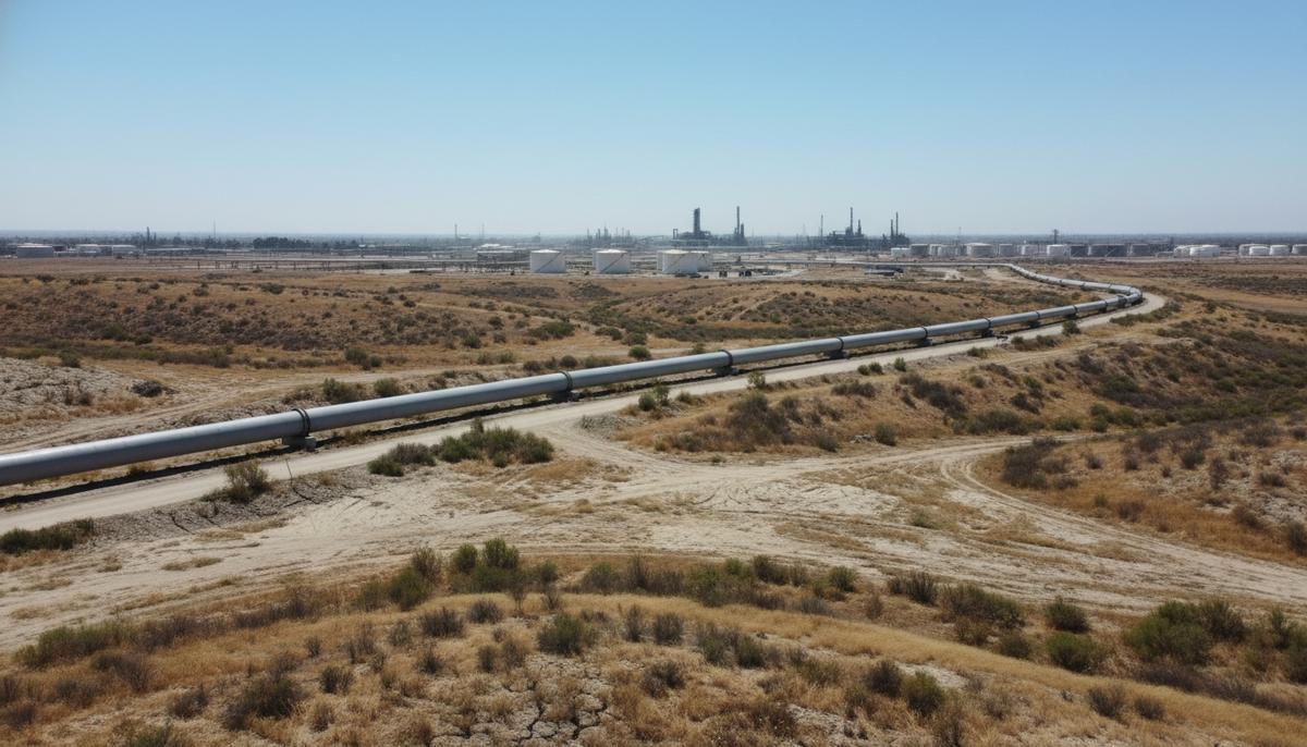 Phillips 66 и Kinder Morgan продлили прием заявок на трубопровод в Калифорнии Новый стальной трубопровод, проложенный по засушливой местности Южной Калифорнии на фоне нефтеперерабатывающего завода.