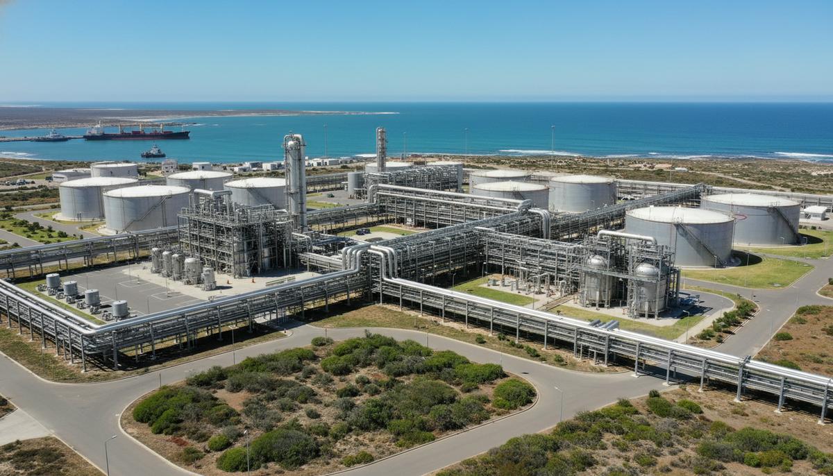 Phelan Green и Honeywell построят завод по производству eSAF в ЮАР Современный завод по производству экологически чистого авиационного топлива с резервуарами и трубопроводами на побережье залива Салданья в ЮАР.