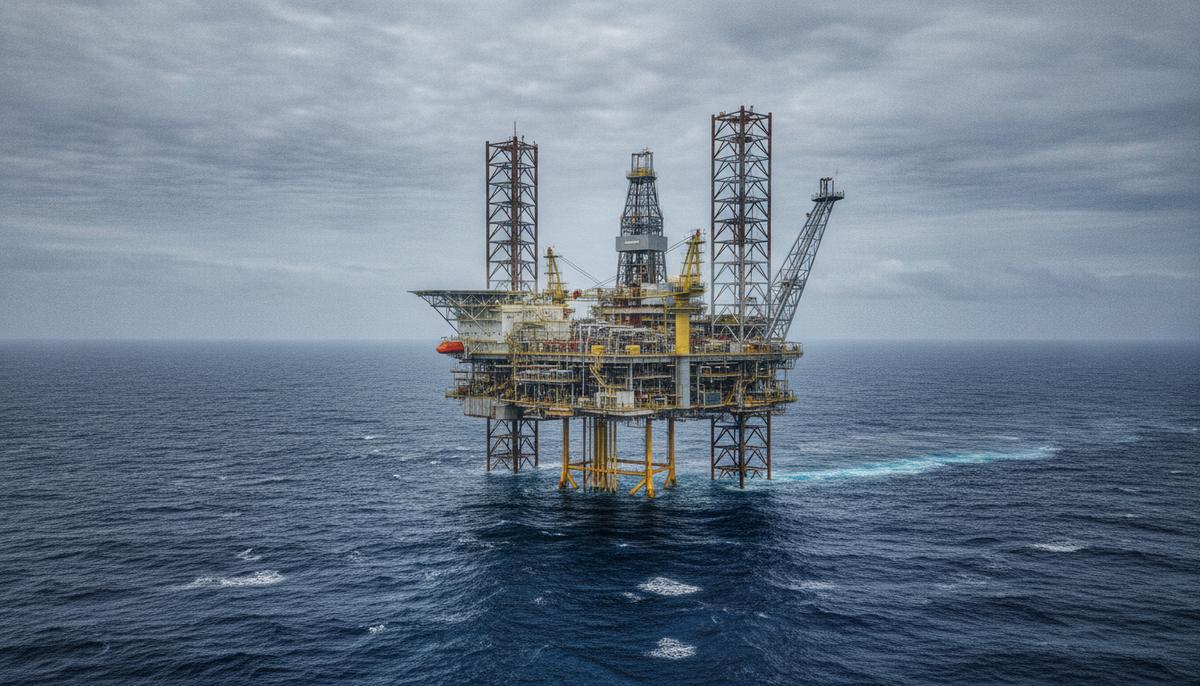 Shell о будущем глубоководной добычи: технологии и инженерные решения Морская нефтегазовая платформа для глубоководной добычи в Мексиканском заливе, вид на сложное технологическое оборудование.